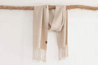 Bufanda de Alpaca Clásica Beige