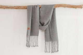 Bufanda de Alpaca Clásica Gris