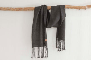 Bufanda de Alpaca Clásica Gris Marengo