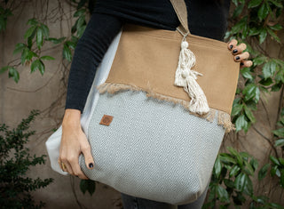 Bolso de lino y algodón