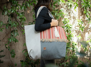 Bolso de lino y algodón