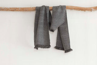 Bufandas de Alpaca Desflecada Gris y Gris Medio