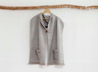 Bufandon de Alpaca Rosillo y Gris 
