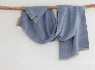 Chal de Vestir Desflecado Gris y Azul