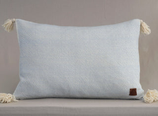 Cojin Alpaca 60x40 Crudo y Celeste