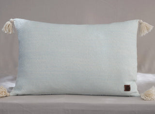 Cojin Alpaca 60x40 Crudo y Verde Agua