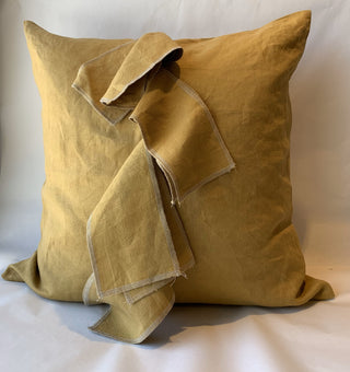Cojin Banderas Lino Amarillo