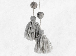 Cuelga de alpaca y lino Gris