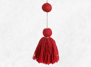 Cuelga de alpaca y lino Rojo