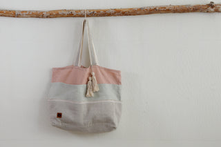 Bolso lino con bolsillos