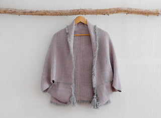 Kimono de Alpaca Gris y Rosado