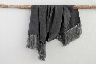 Piecera Queen Alpaca Gris Medio y Negro
